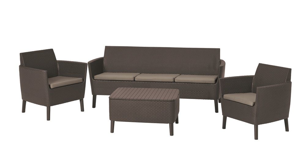 Allibert SALEMO 3 seater Zahradní polyratanový set - hnědá Allibert