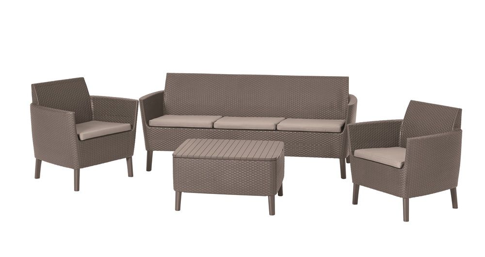 Allibert SALEMO 3 seater Zahradní polyratanový set - cappucino Allibert