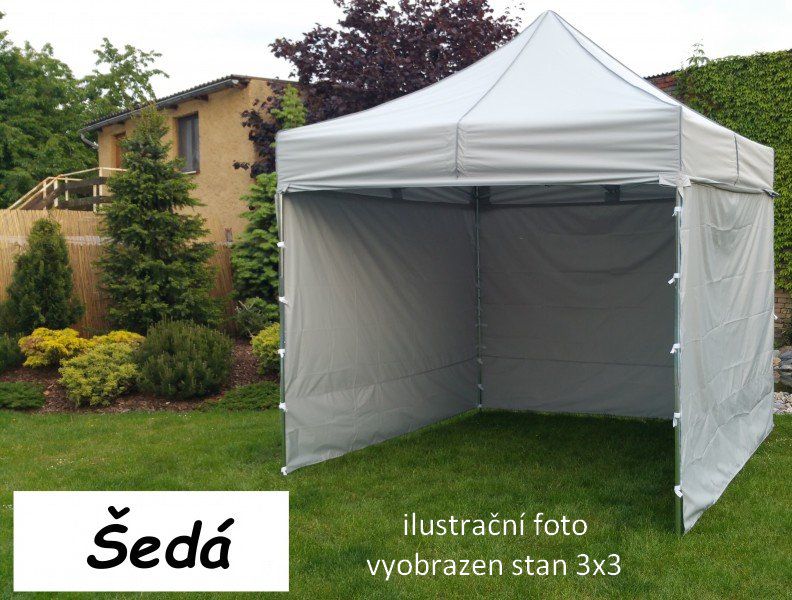 Tradgard PROFI STEEL 57121 Zahradní párty stan 3 x 6 - šedá Tradgard