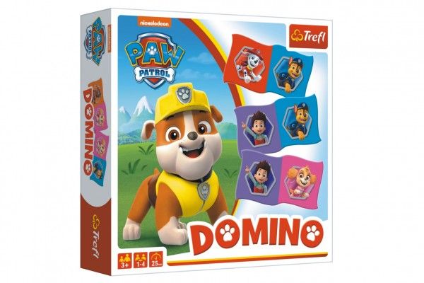 Domino papírové Paw Patrol/Tlapková patrola 28 kartiček společenská hra v krabici 20x20x5cm Teddies