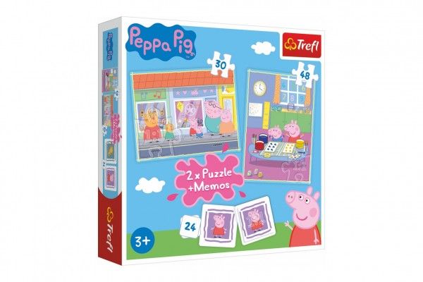 Teddies Prasátko Peppa - 2 x puzzle a pexeso Teddies