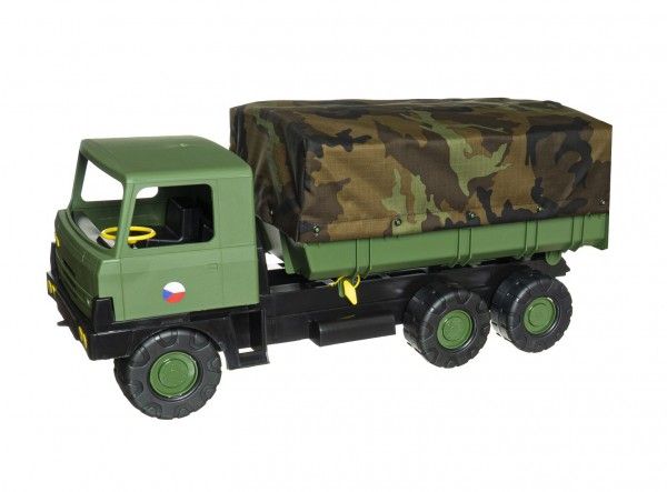 Teddies Auto Tatra 815 plast 75cm vojenská khaki valník s plachtou Teddies