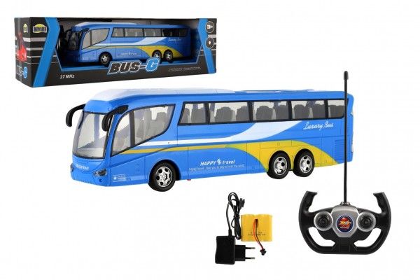 Autobus RC plast 33cm 27MHz + dobíjecí pack se světlem Teddies