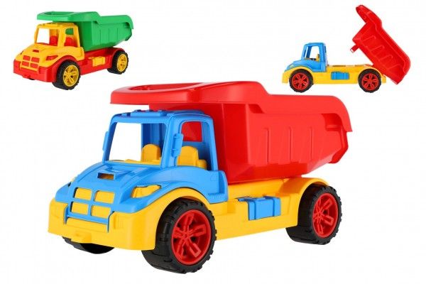 Auto stavební sklápěčka plast 2 barvy v sáčku 25x50x27cm Teddies