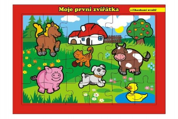 Puzzle deskové Moje první zvířátka farma 26x17cm 24 dílků MPZ Teddies