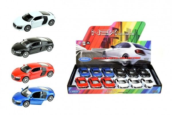 Teddies Auto Welly Audi R8 kov/plast 12cm na zpětné natažení TD87359 Teddies