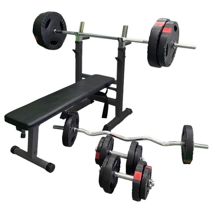 Gorilla Sports Posilovací lavice II + nakládací set 100 kg Gorilla Sports